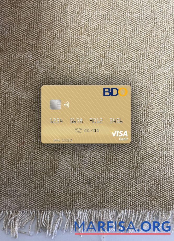 Printable Philippines Banco de Oro visa debit card photolook front real example